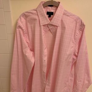 J. Crew pink checked Oxford button down
